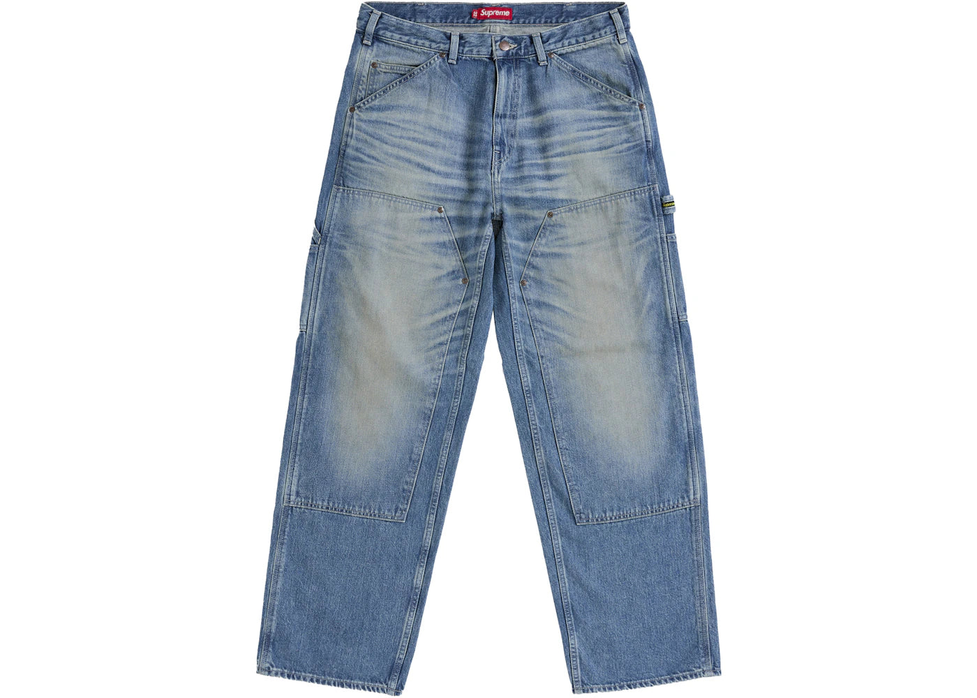 Supreme Worn Double Knee Denim Painter Jean Washed Indigo
