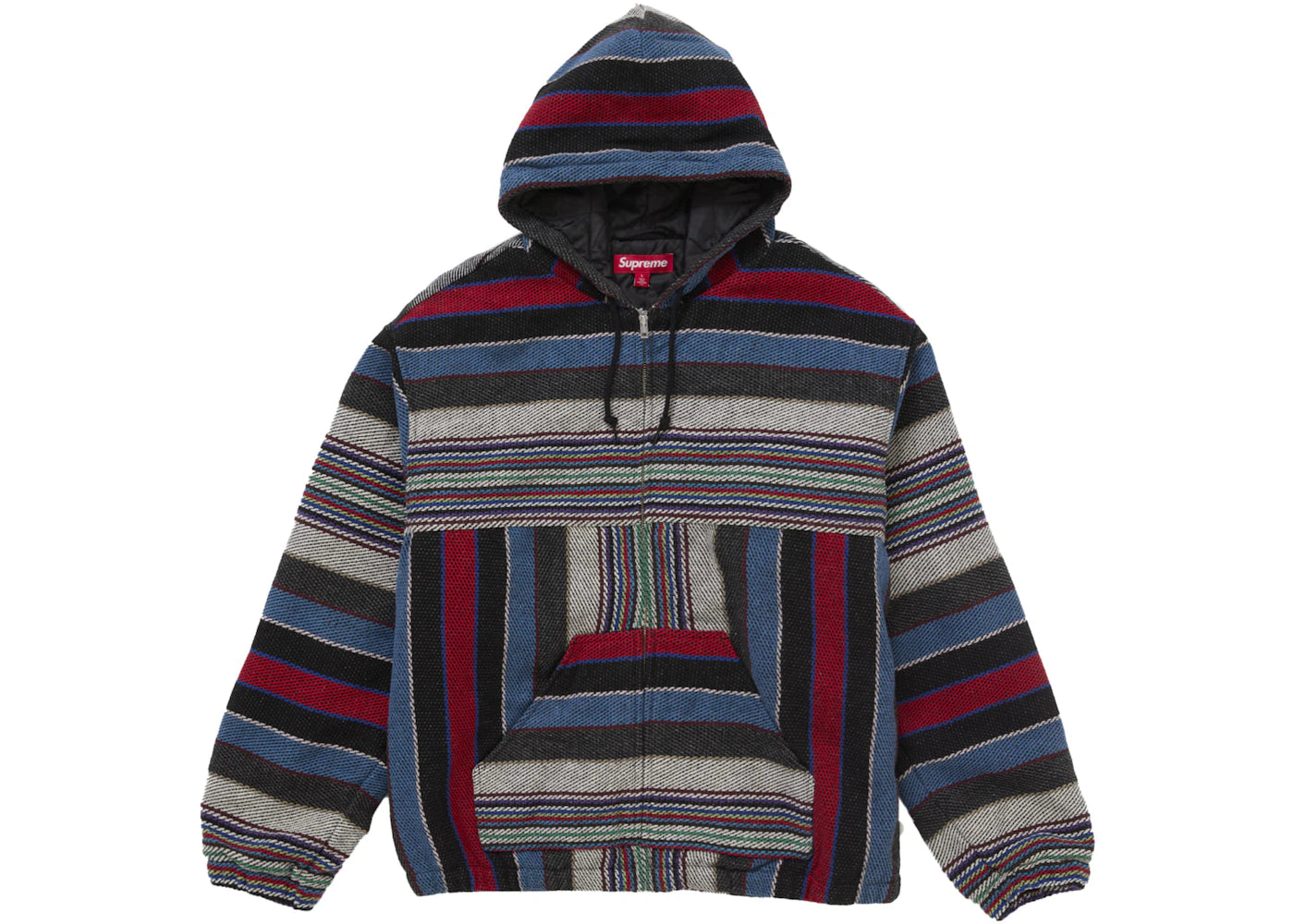 Supreme Woven Stripe Hooded Jacket Black