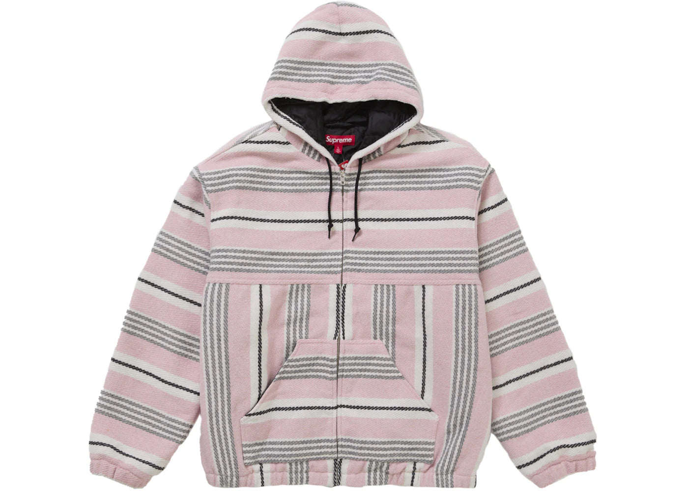 Supreme Woven Stripe Hooded Jacket Pink