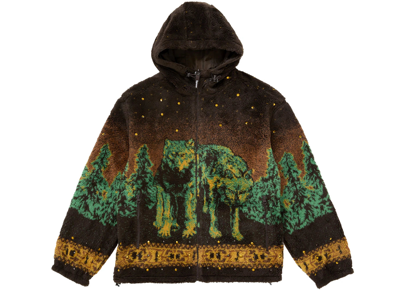 Supreme b.b. Simon Reversible Hooded Fleece Jacket Brown