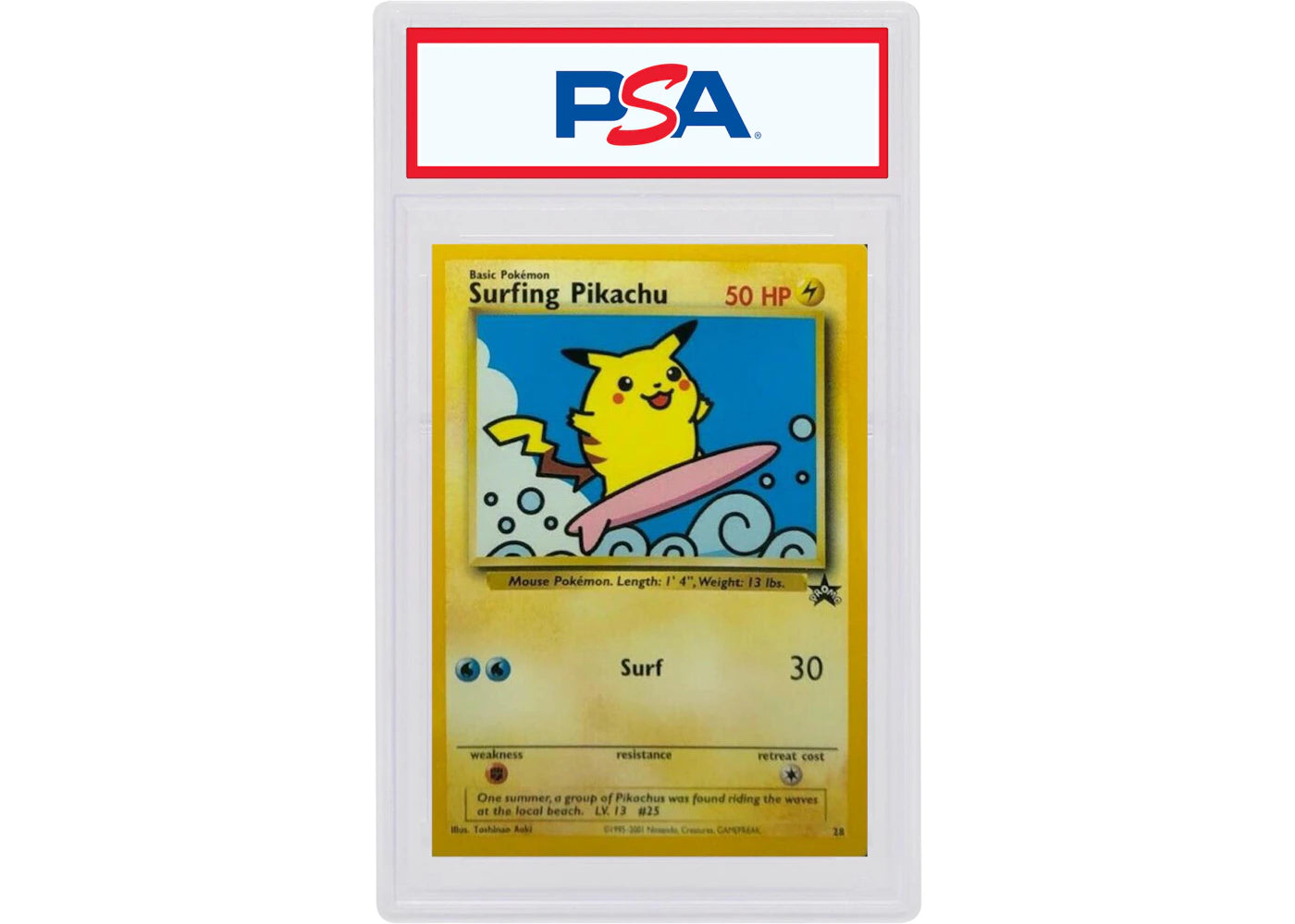 Surfing Pikachu 2001 Pokemon TCG Promo Black Star #28 (PSA or BGS Graded)