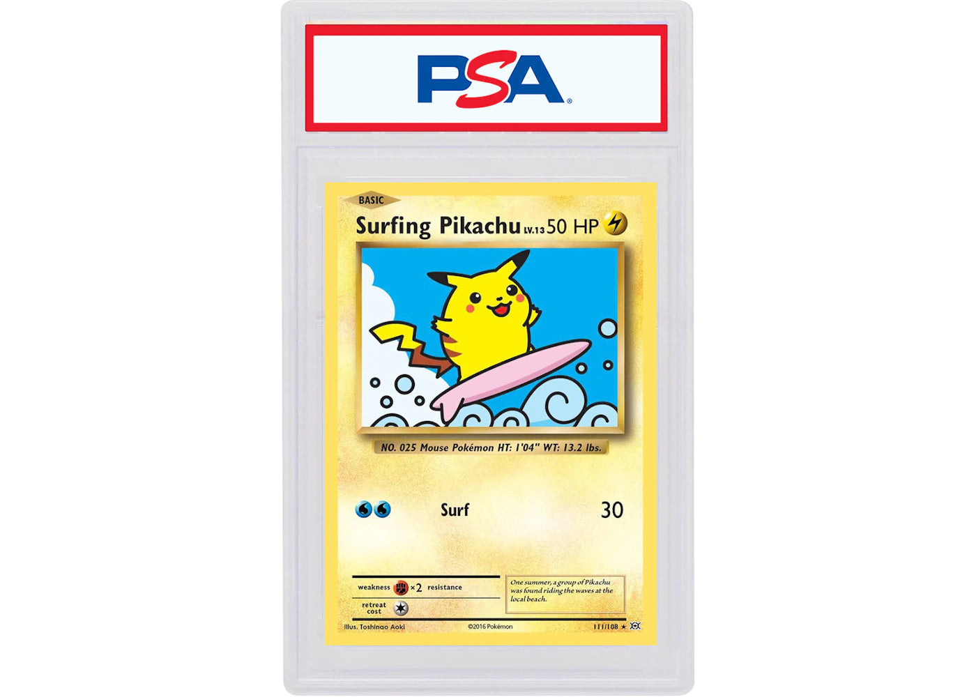 Surfing Pikachu 2016 Pokémon XY Evolutions Secret Rare 111/108 (PSA or BGS Graded)
