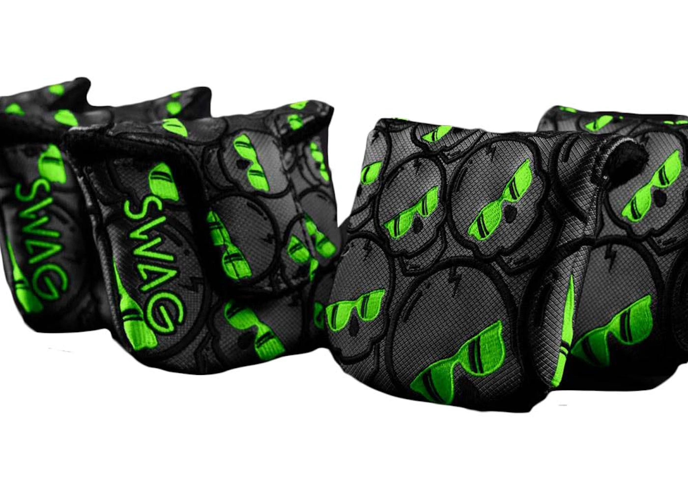 Swag Golf Ecto Green Concentric Skulls Mallet Cover Golf Club Cover Black/Green