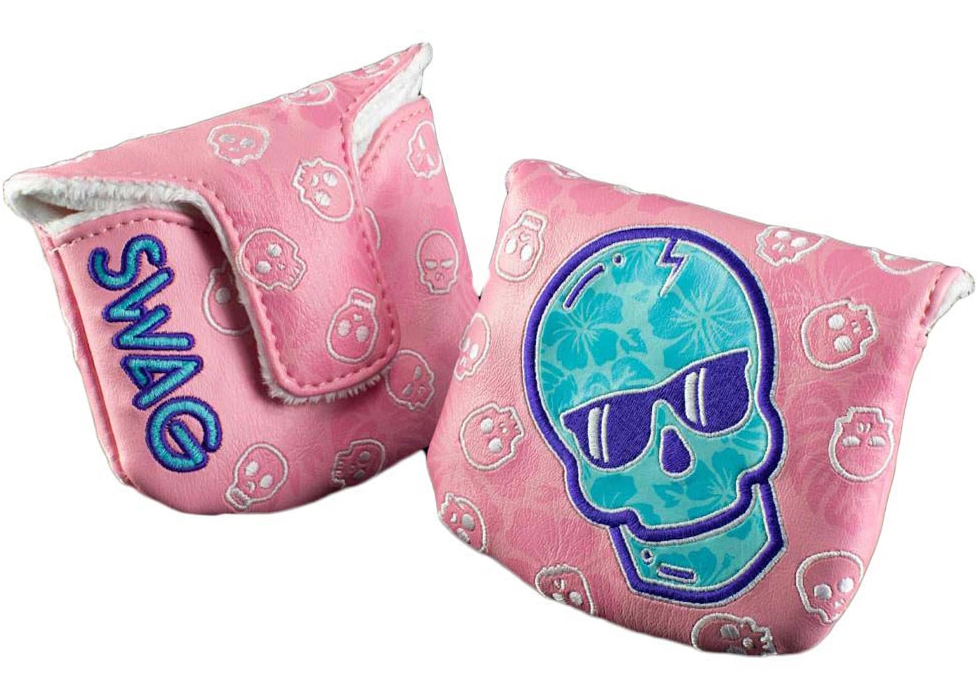 Swag Golf Hawaiian Shirt Skull Mallet Cover Golf Club Cover Pink/Blue