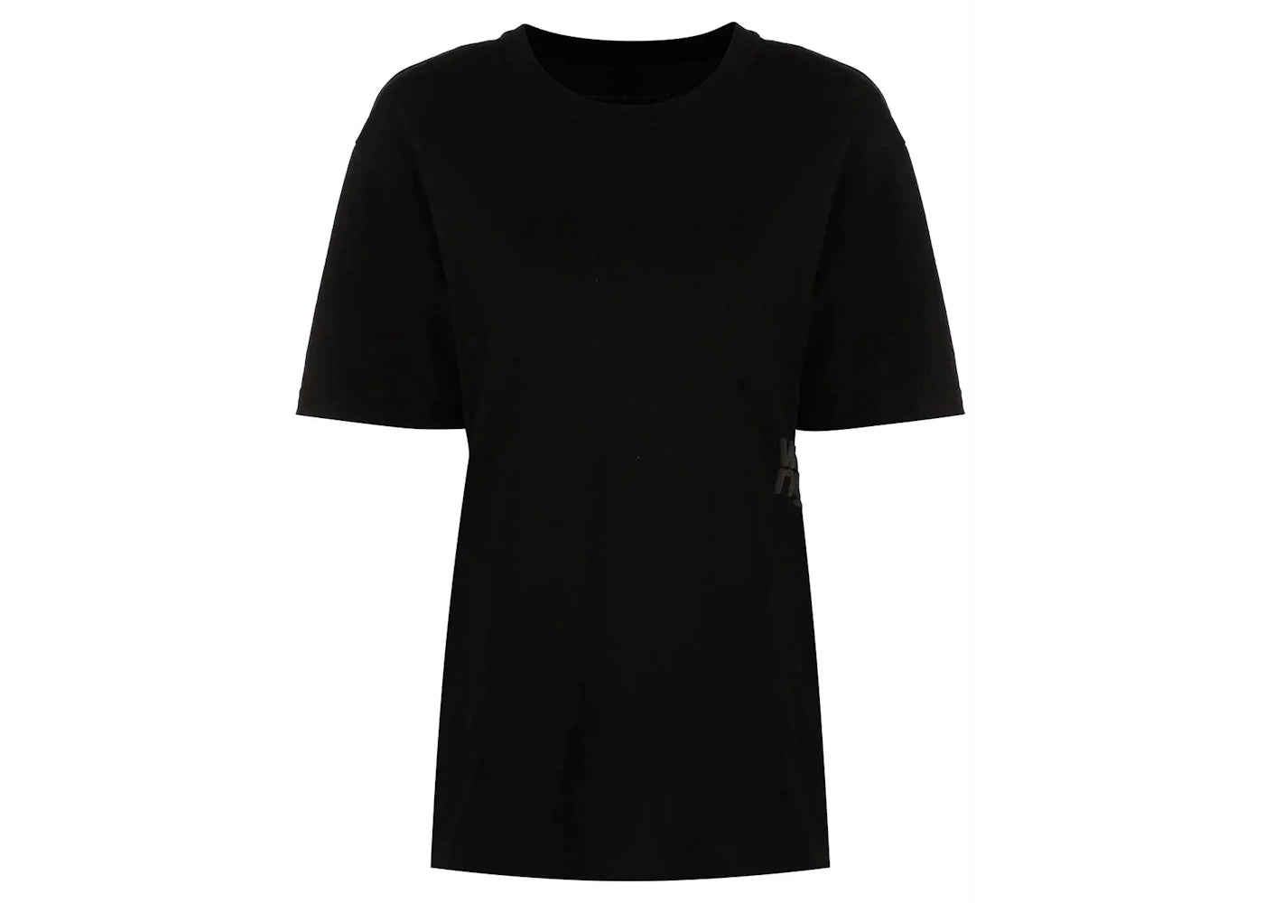 T by Alexander Wang Essential Jersey Puff Logo Shrunk Tee Black