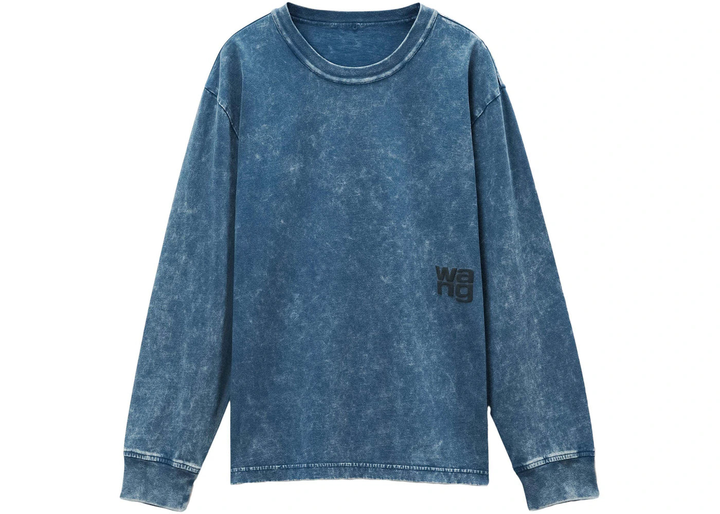 T by Alexander Wang Essential Jsy Long Sleeve Puff Logo & Bound Tee Acid Black Ice