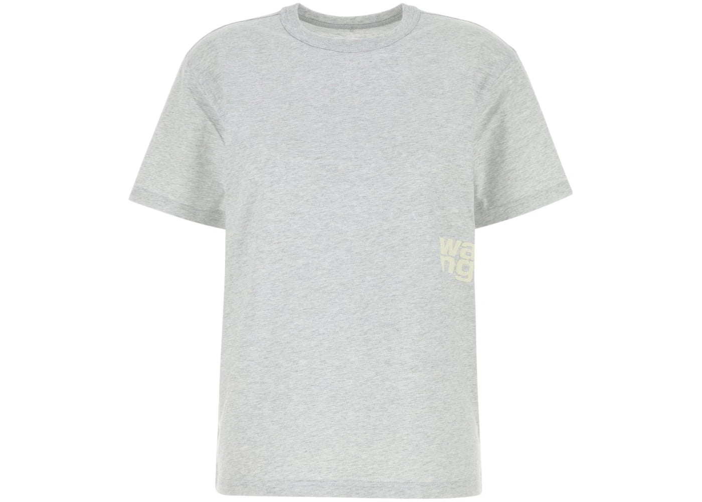T by Alexander Wang Essential SS Puff Logo & Bound Neck Tee Heather Grey