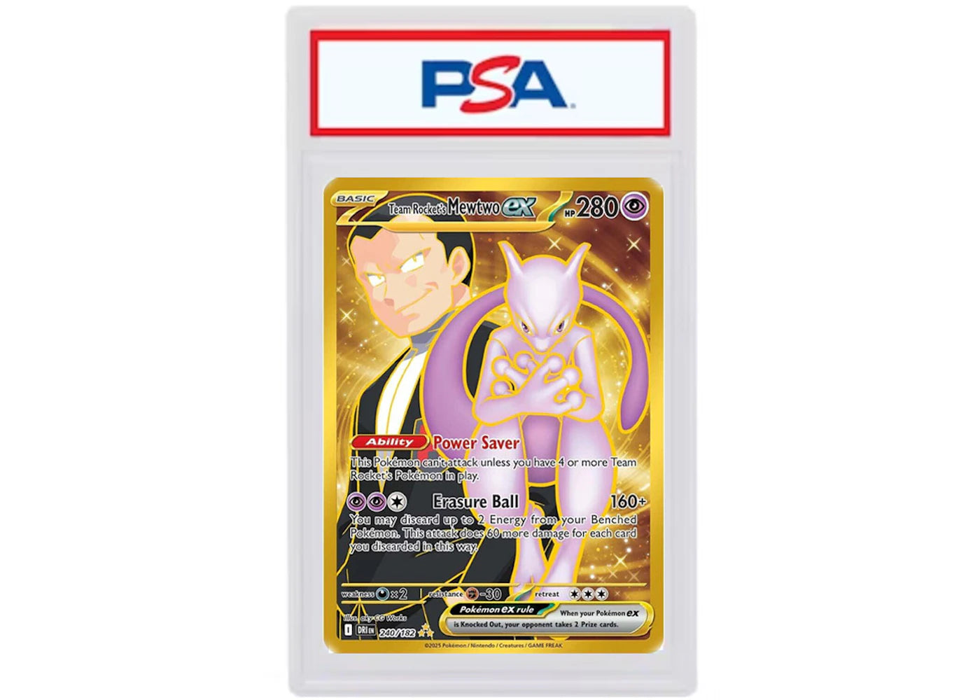 Team Rocket's Mewtwo ex 2025 Pokémon Scarlet & Violet Destined Rivals Hyper Rare #240/182 (PSA or BGS Graded)
