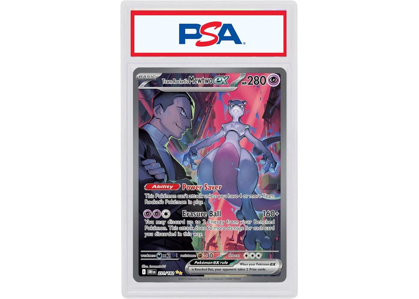 Team Rocket's Mewtwo ex 2025 Pokémon Scarlet & Violet Destined Rivals Special Illustration Rare #231 (PSA or BGS Graded)