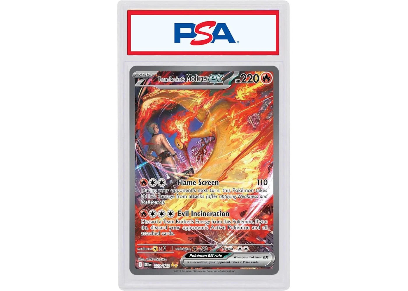 Team Rocket's Moltres ex 2025 Pokémon Scarlet & Violet Destined Rivals Special Illustration Rare #229 (PSA or BGS Graded)
