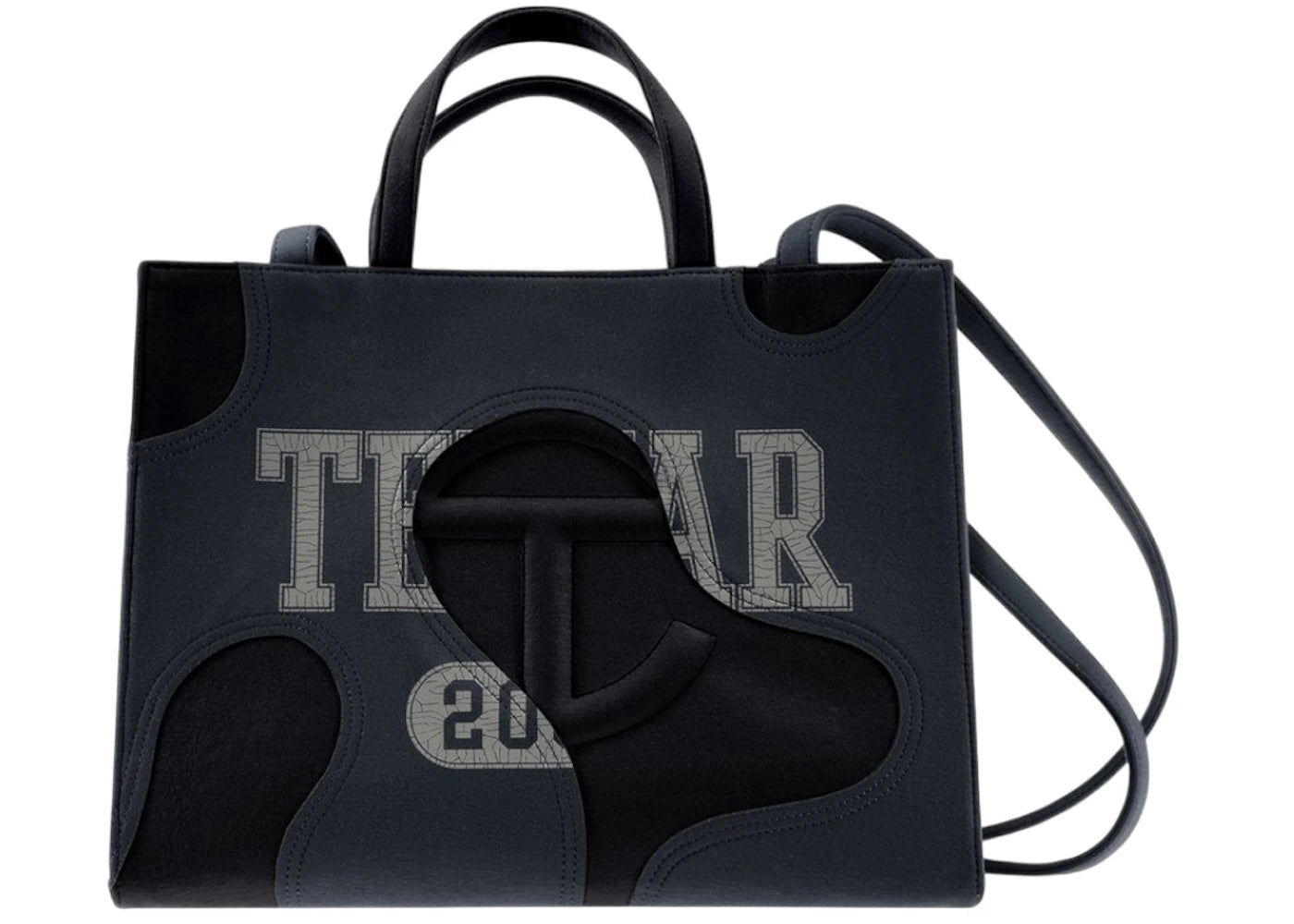 Telfar Medium Camo Shopping Bag Black/Off Black