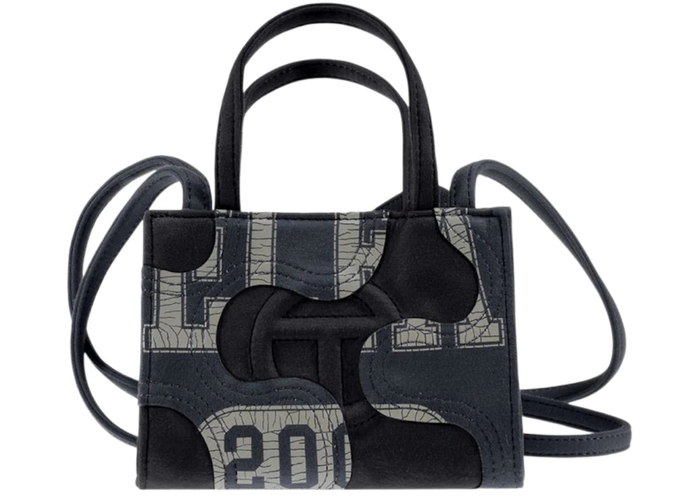 Telfar Small Camo Shopping Bag Black/Off Black