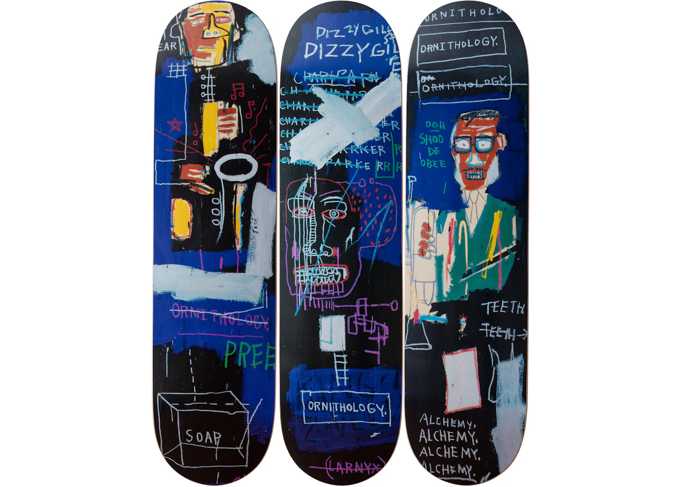 The Skateroom Jean-Michel Basquiat - Horn Players Collectible Skate Deck Blue