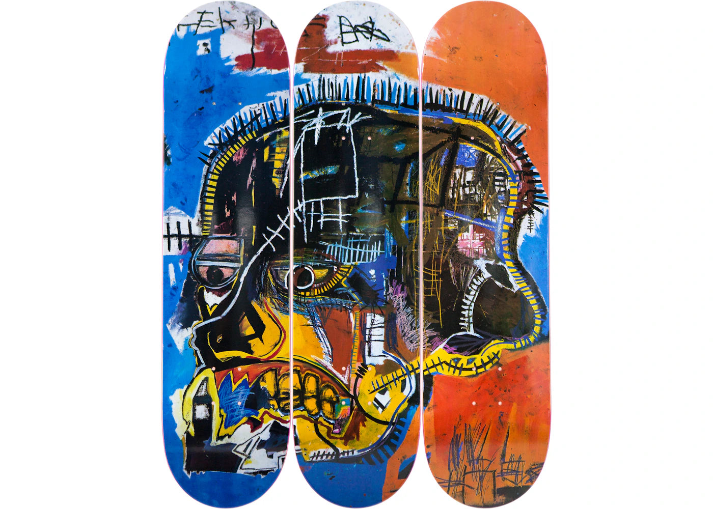 The Skateroom Jean-Michel Basquiat - Skull Collectible Skate Deck Blue/Orange