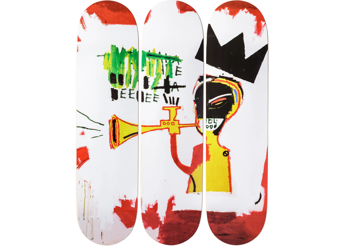 The Skateroom Jean-Michel Basquiat - Trumpet Collectible Skate Deck White/Red