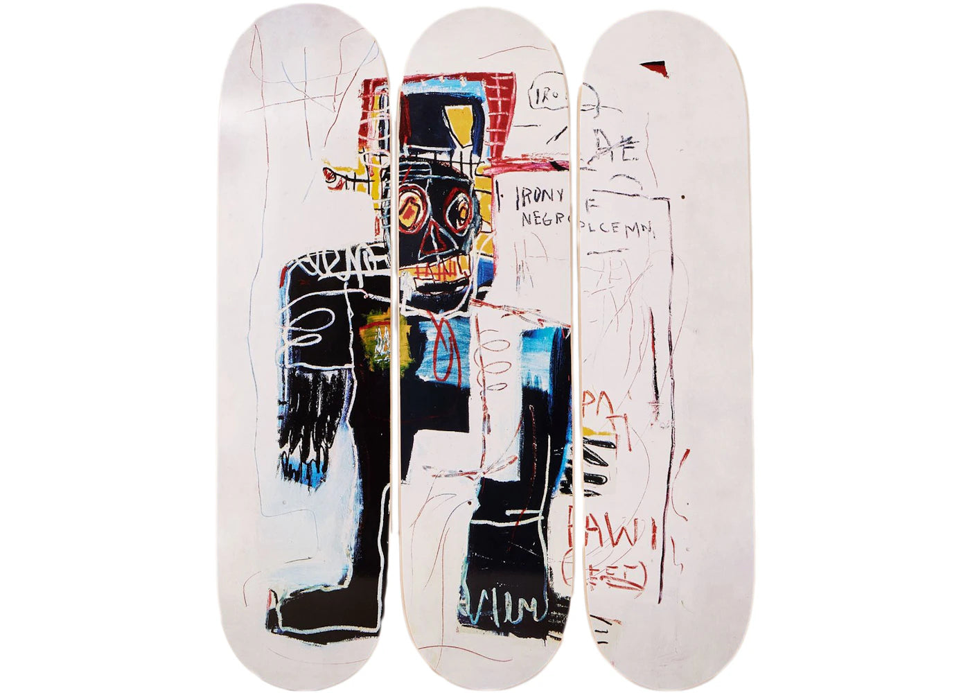 The Skateroom x Jean-Michel Basquiat Irony Of A Negro Policeman 1981 Skateboard Deck (Set of 3)
