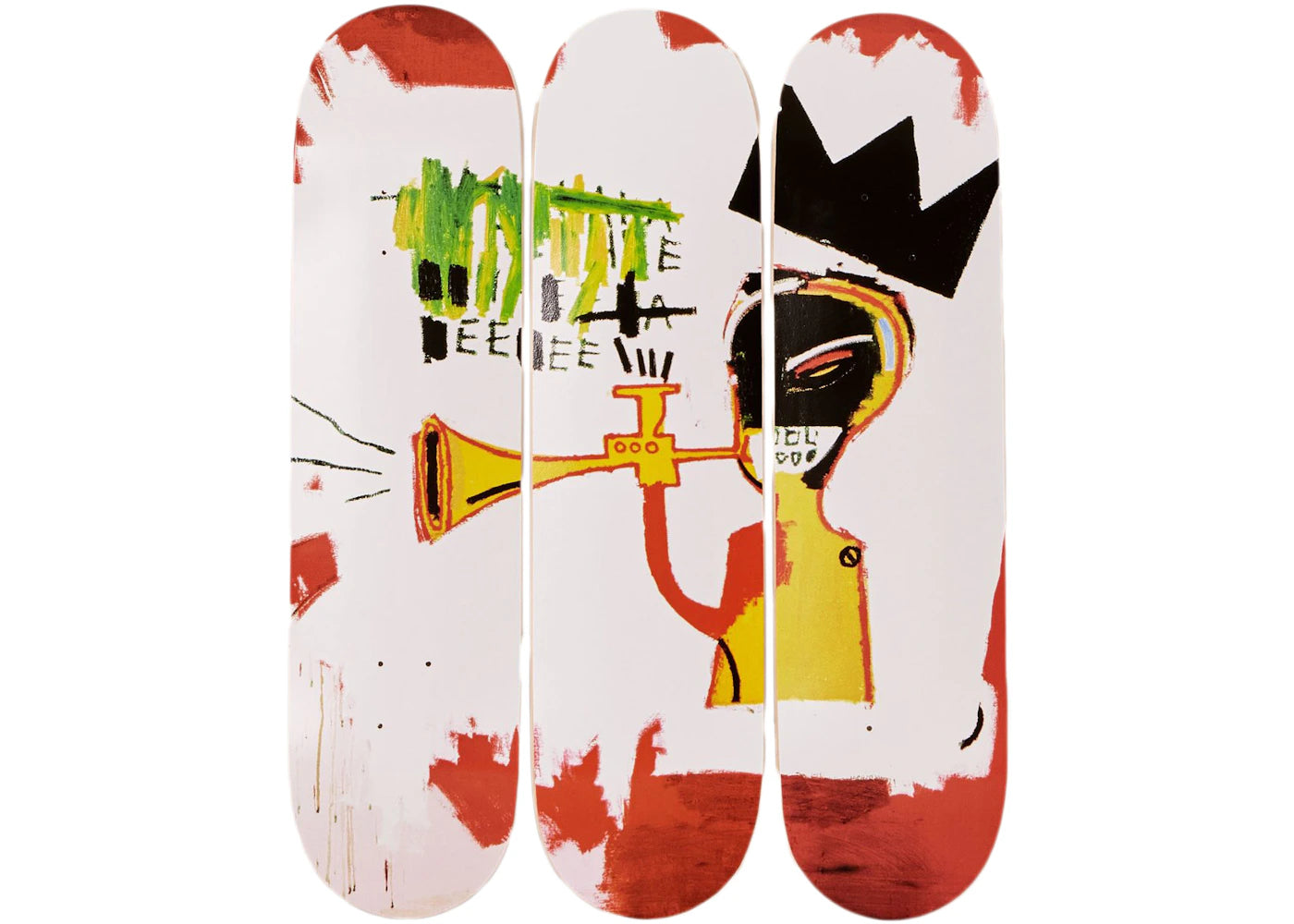 The Skateroom x Jean-Michel Basquiat Trumpet 1984 Skateboard Deck (Set of 3)