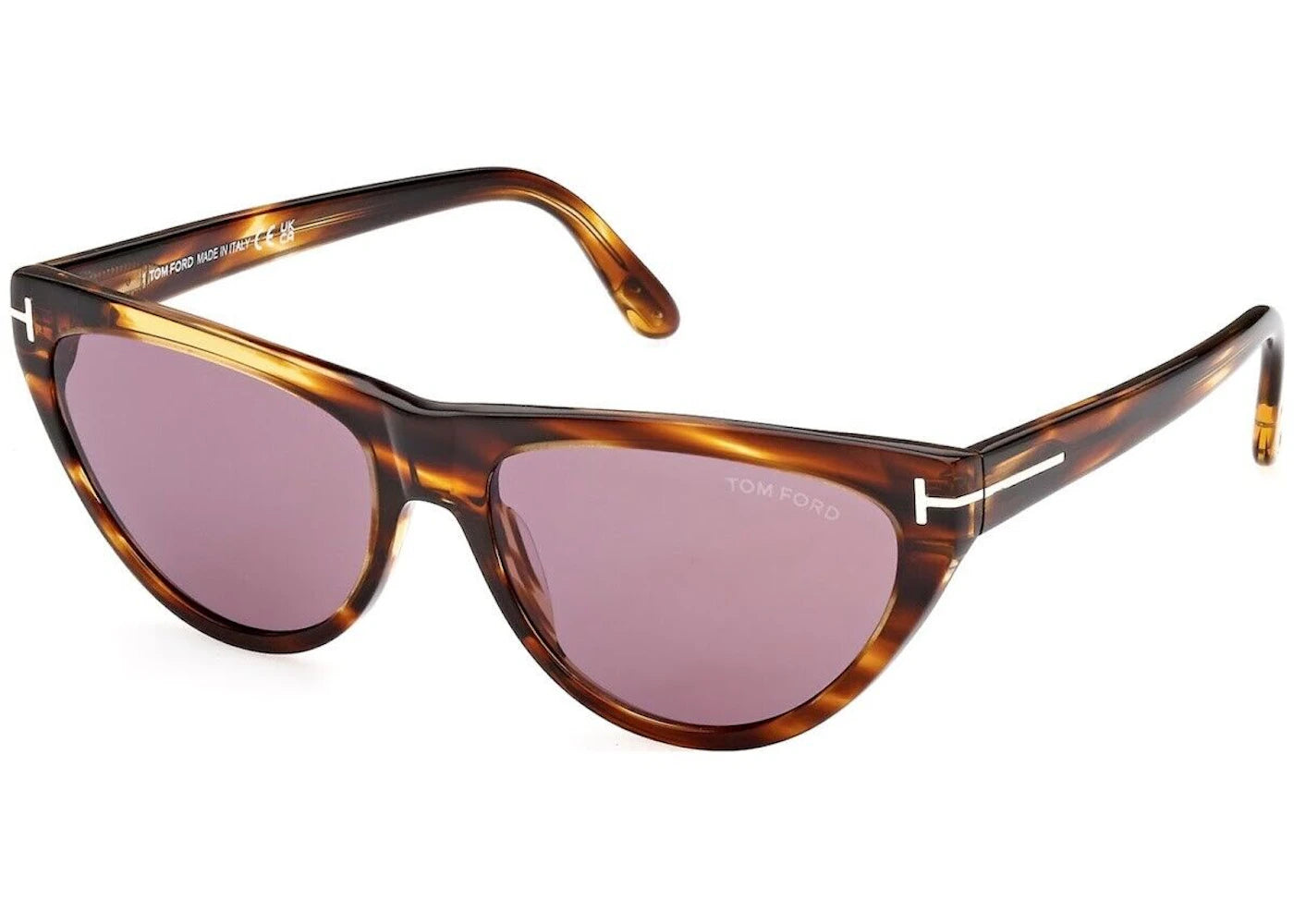 Tom Ford Amber Cat Eye Sunglasses Havana/Violet (FT0990-55Y-56)