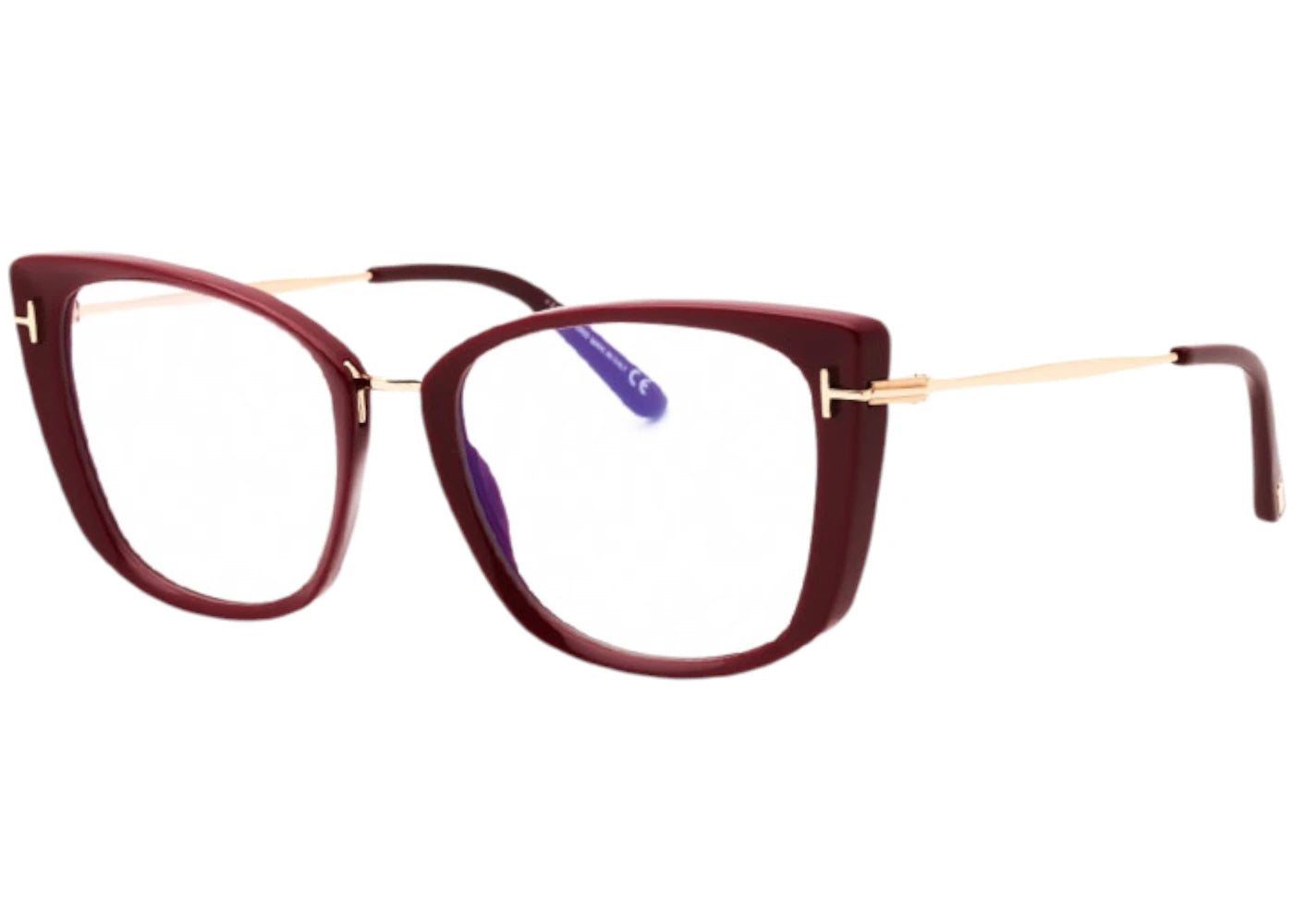 Tom Ford Cat Eye Eyeglasses Shiny Fuchsia/Rose Gold (FT5816-B 074)