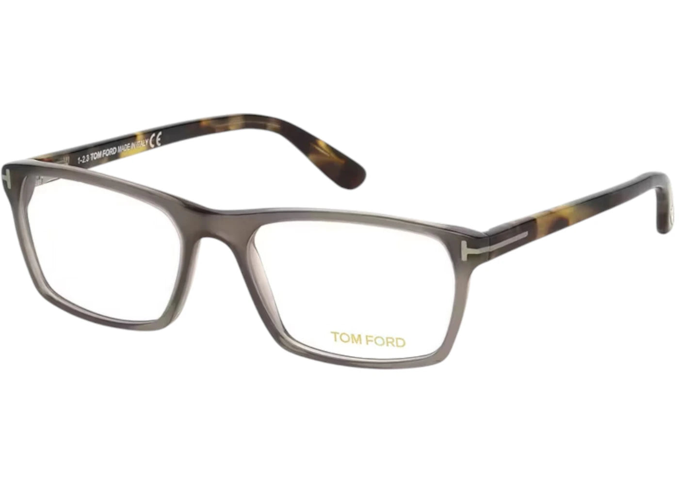 Tom Ford Rectangle Eyeglasses Transparent Grey (FT5295 020)