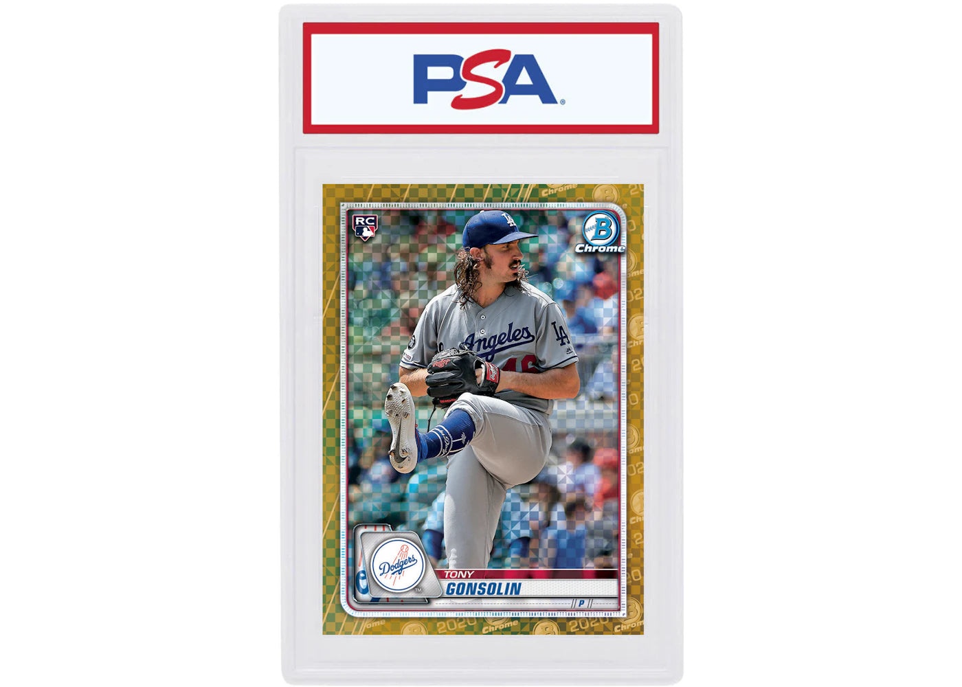 Tony Gonsolin 2020 Bowman Chrome X Rookie Gold X-Fractor /3 #74 (PSA or BGS Graded)