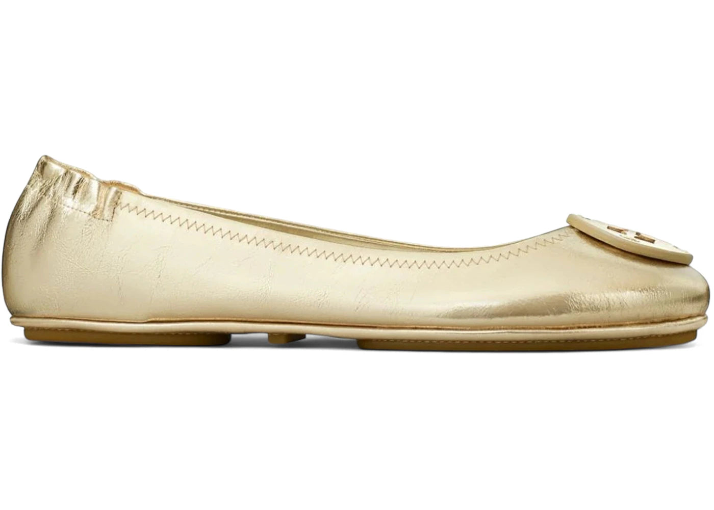 Tory Burch Minnie Travel Ballet Flats Spark Gold (Women's)