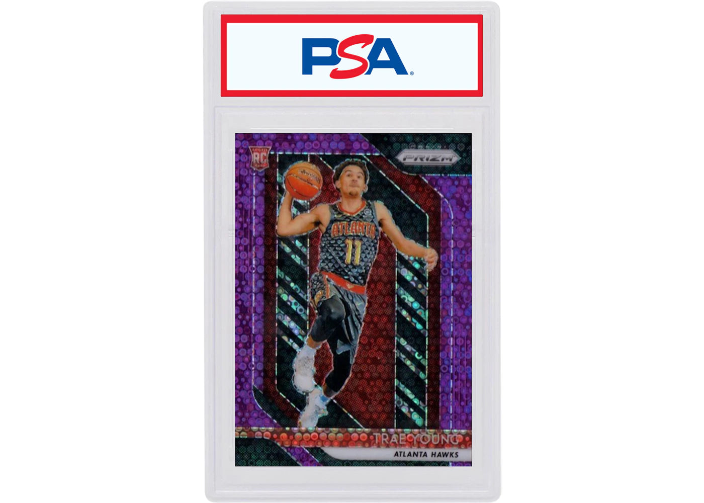 Trae Young 2018 Panini Prizm Rookie Fast Break Purple /75 #78 (PSA or BGS Graded)