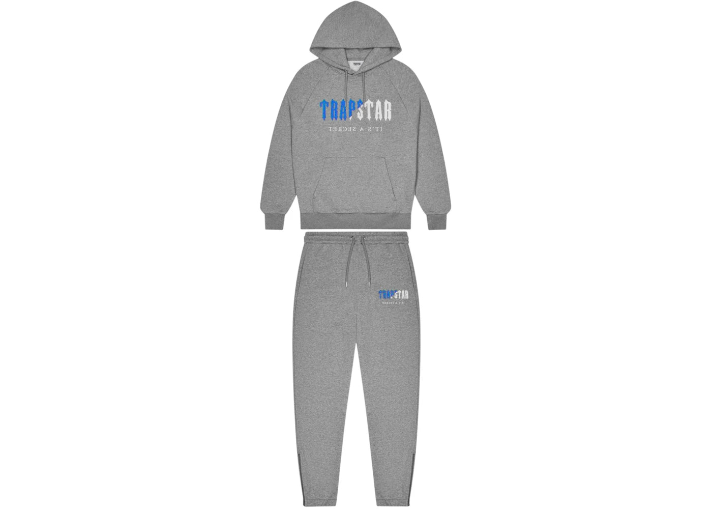 Trapstar Chenille Decoded Hoodie Tracksuit Grey/Blue