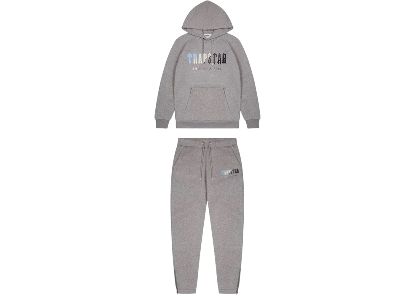 Trapstar Chenille Decoded Hoodie Tracksuit Grey Ice Flavours