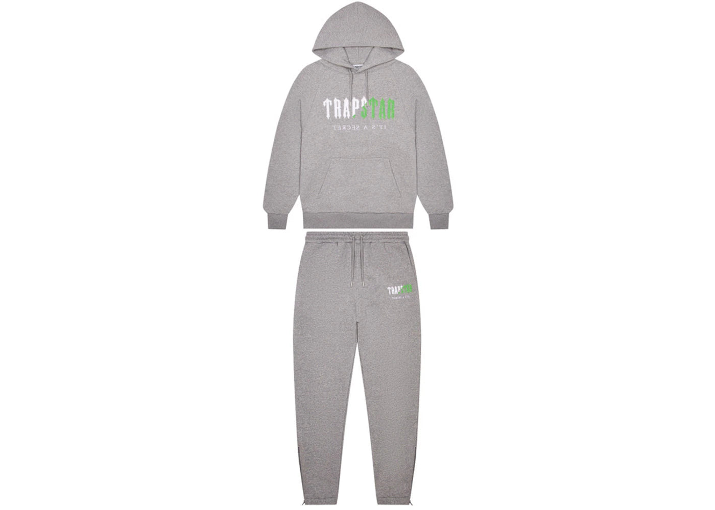 Trapstar Decoded Chenille Hooded Tracksuit Grey/Green