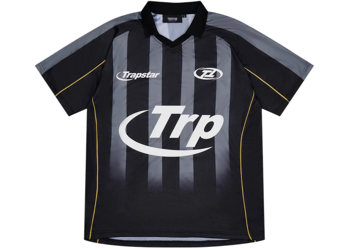 Trapstar Hyperdrive Striped Football Jersey Black
