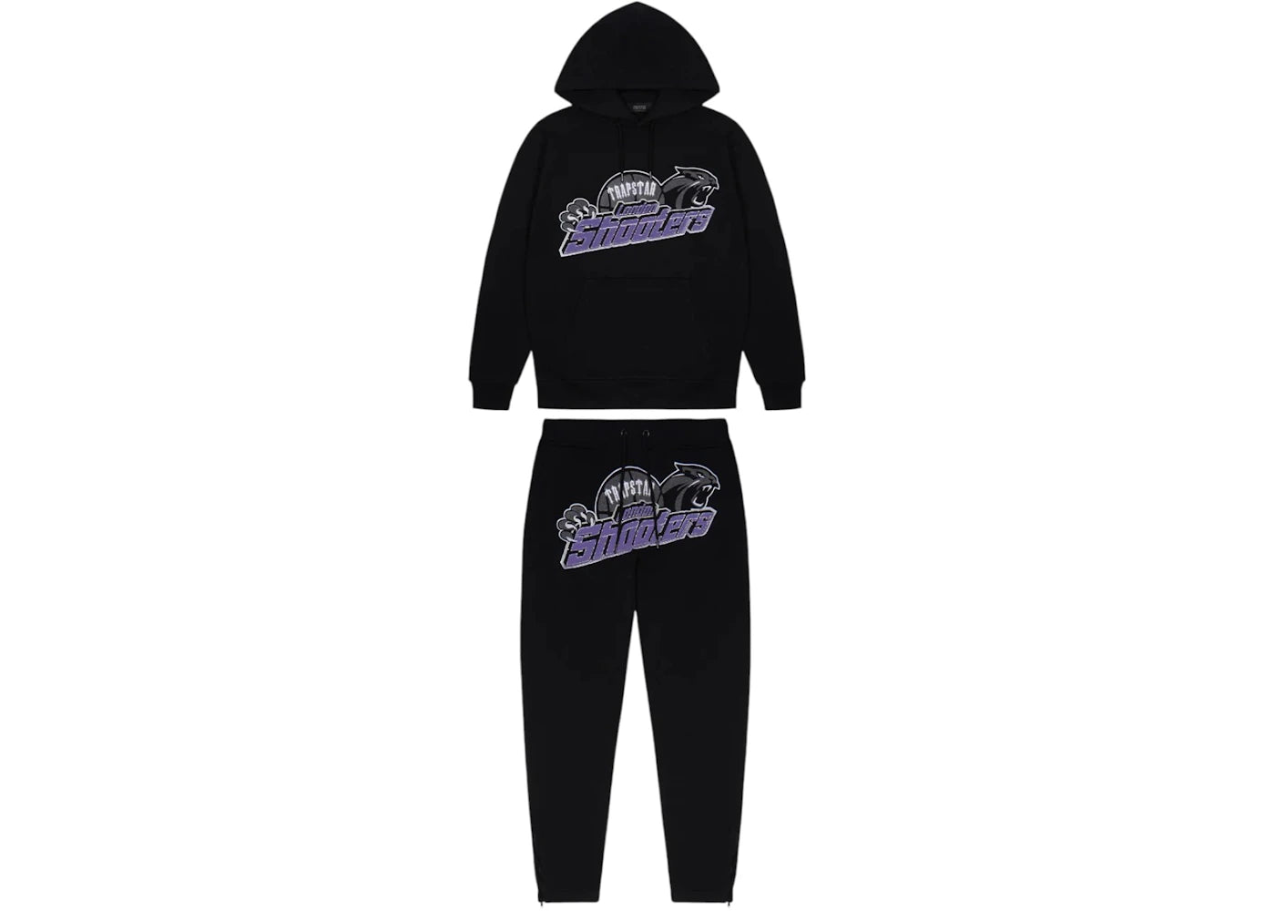 Trapstar Shooters Hooded Tracksuit Black/Purple