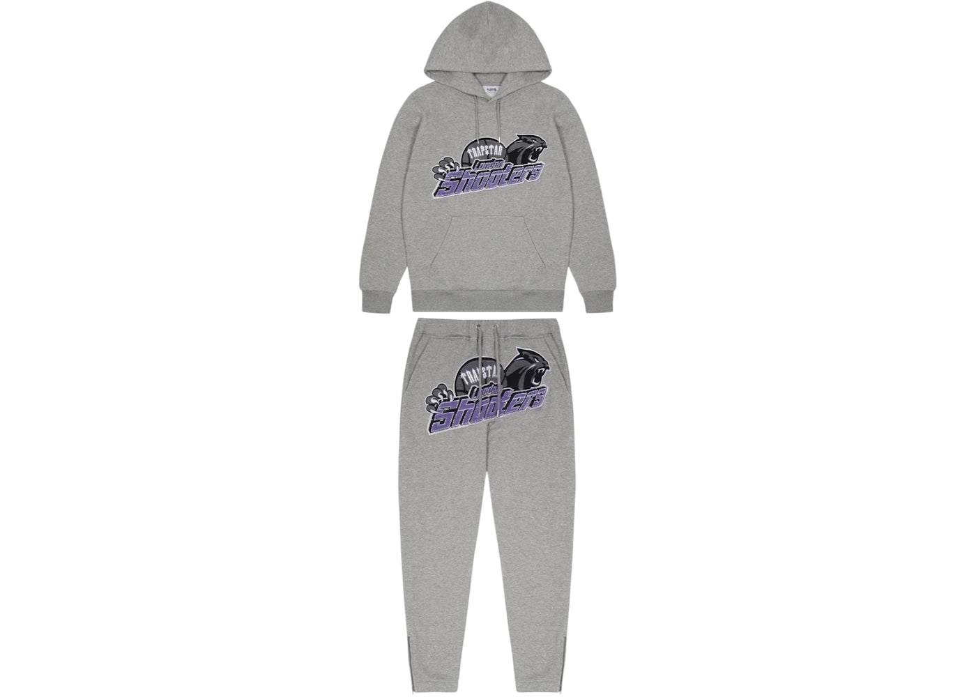 Trapstar Shooters Hooded Tracksuit Grey/Purple