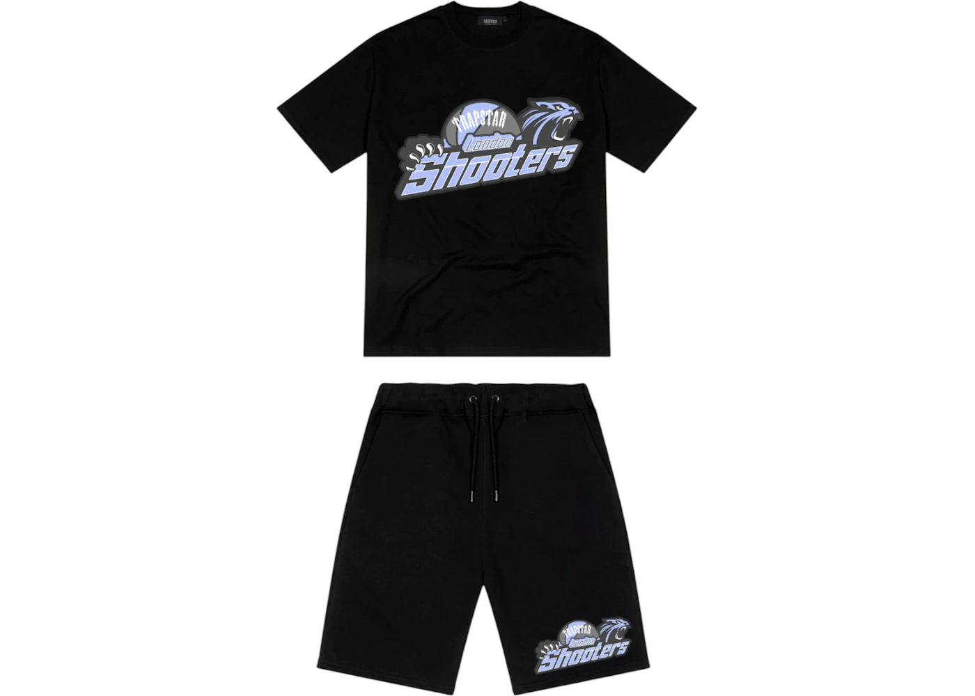 Trapstar Shooters Short Set Black/Ice 2.0