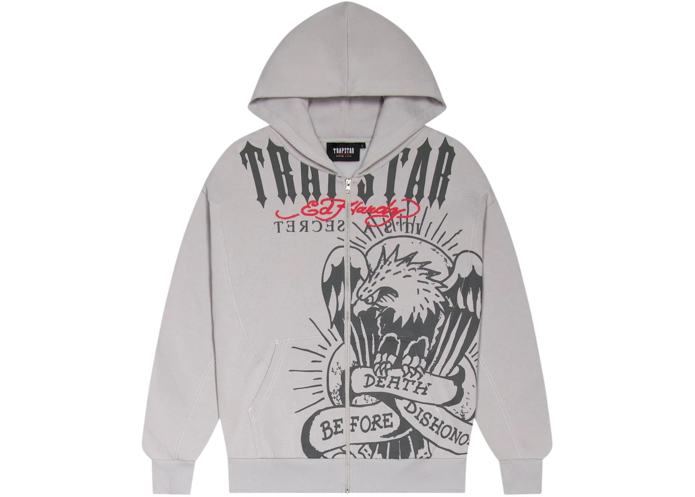 Trapstar x Ed Hardy Dbd Hoodie Grey