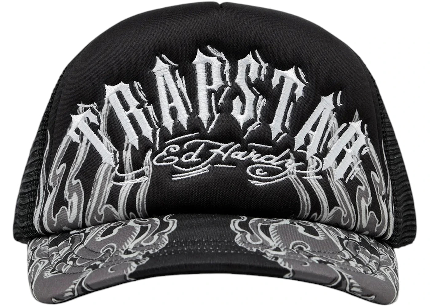 Trapstar x Ed Hardy Flame Trucker Black