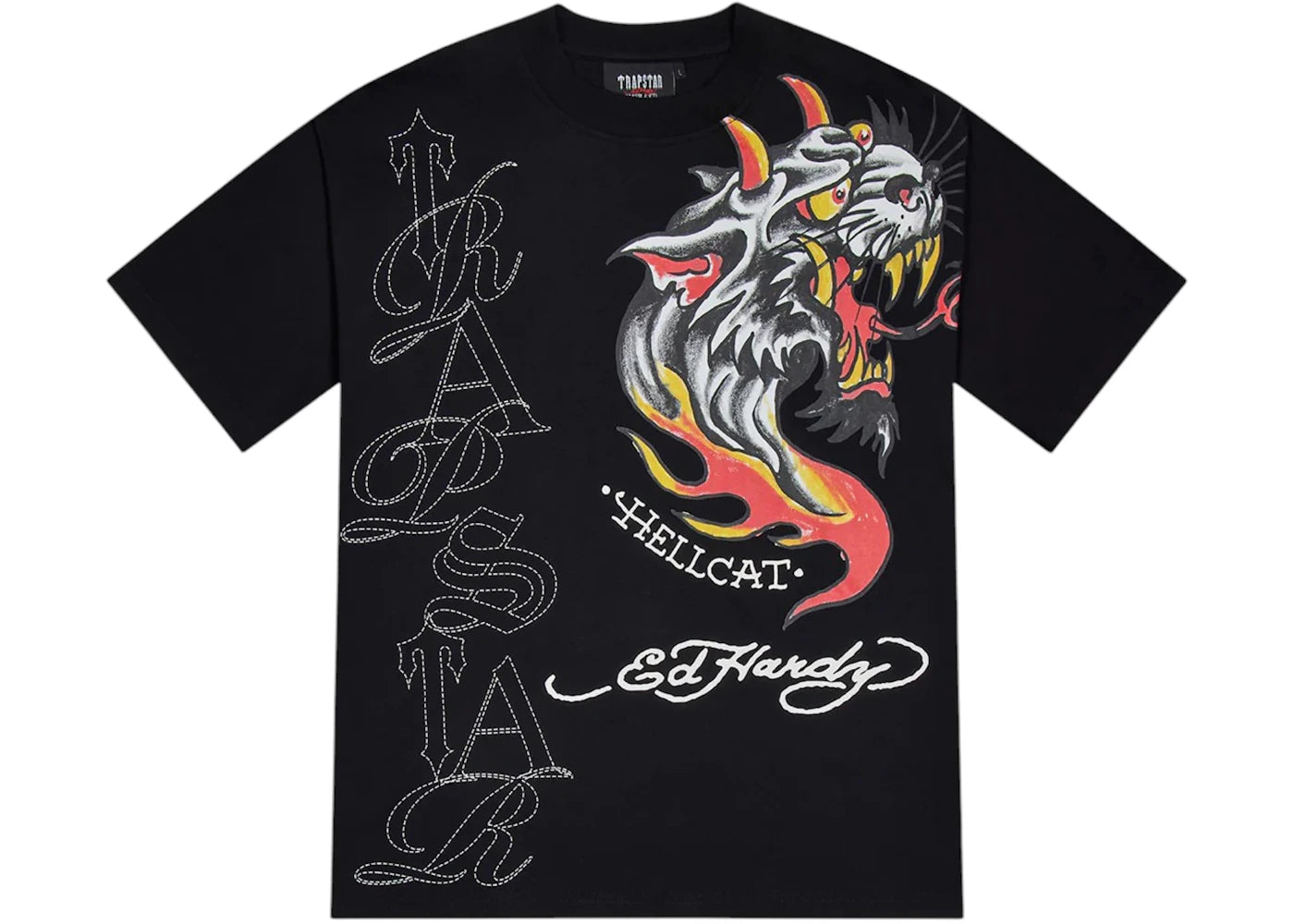 Trapstar x Ed Hardy Hell Cat Tee Black