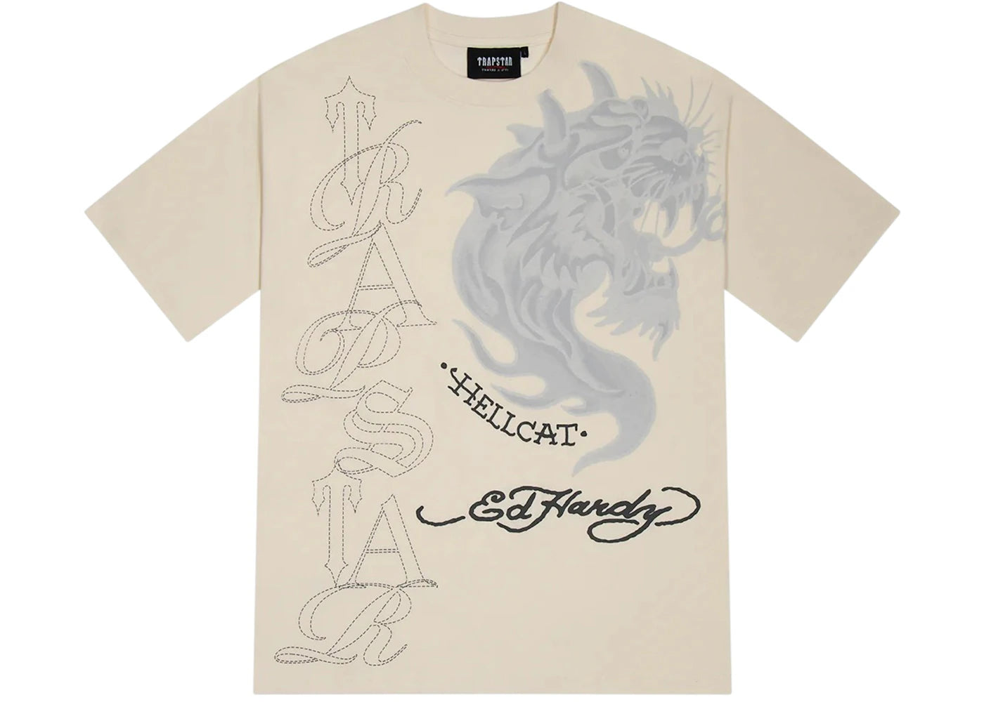 Trapstar x Ed Hardy Hell Cat Tee Natural