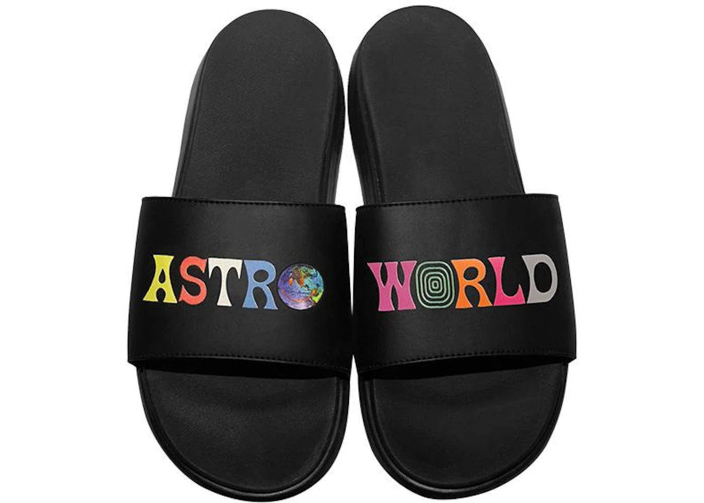 Travis Scott Color Logo Slides Travis Scott Astroworld Black/Multi
