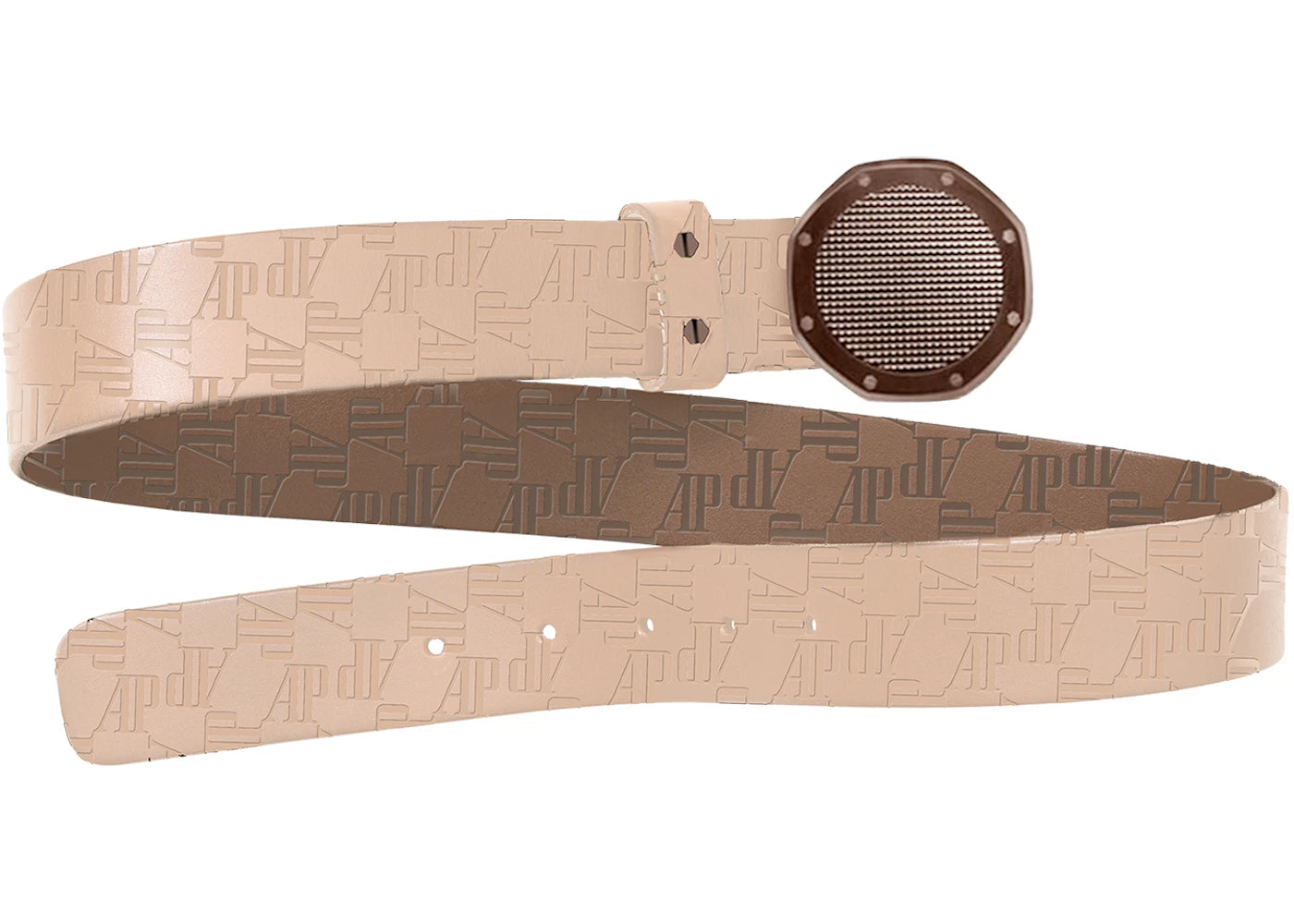 Travis Scott CJ x Audemars Piguet Allover Logo Belt Light Brown