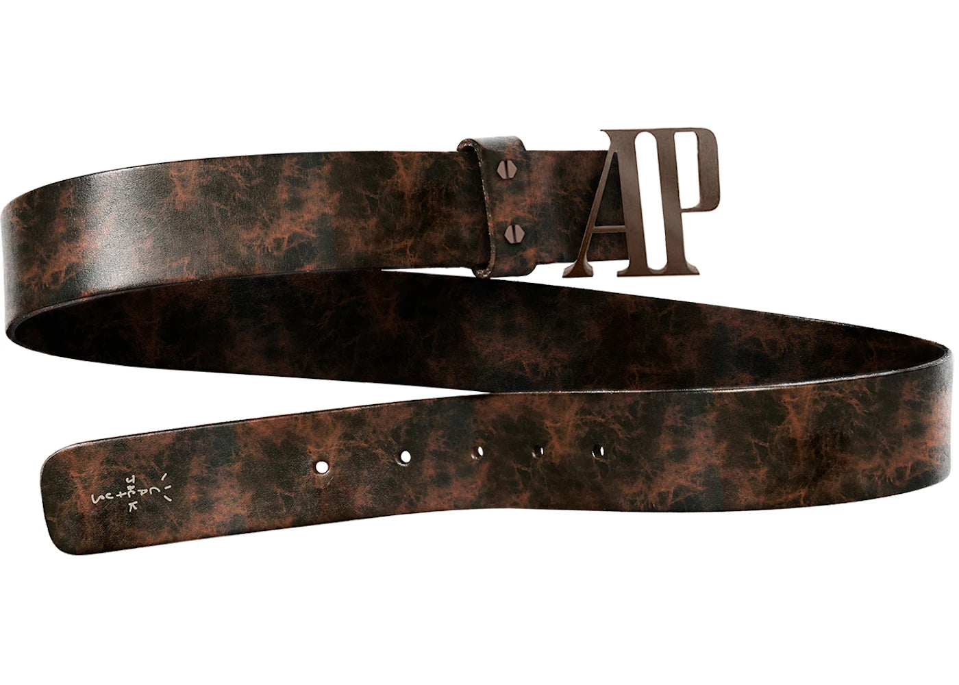 Travis Scott CJ x Audemars Piguet Logo Leather Belt Brown