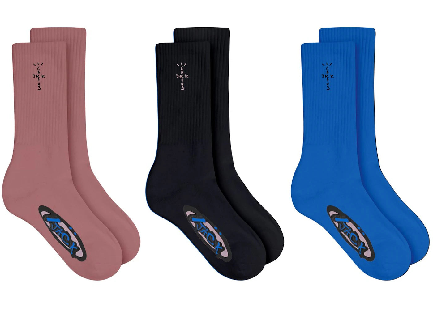 Travis Scott Cactus Jack Basic Socks (3-Pack) Multi