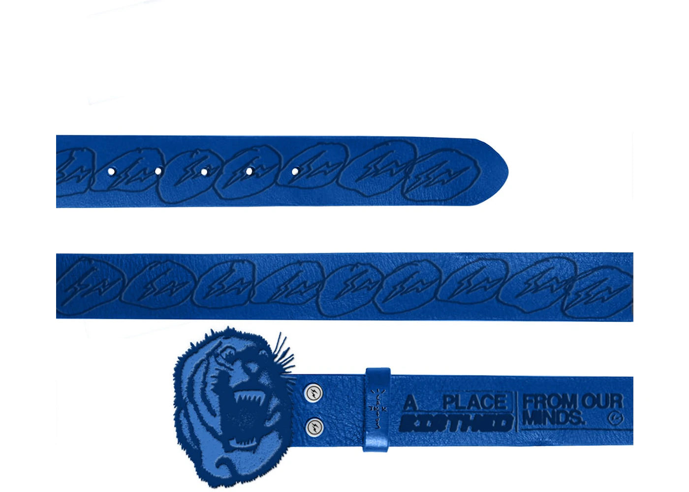 Travis Scott Cactus Jack For Fragment Logo Belt Blue