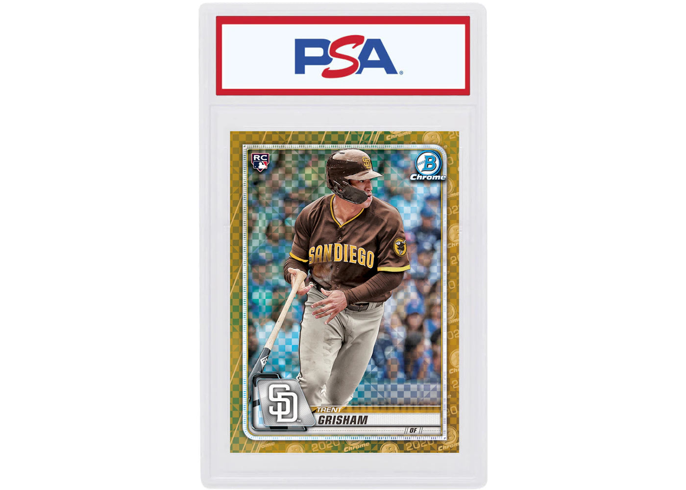 Trent Grisham 2020 Bowman Chrome X Rookie Gold X-Fractor /3 #64 (PSA or BGS Graded)