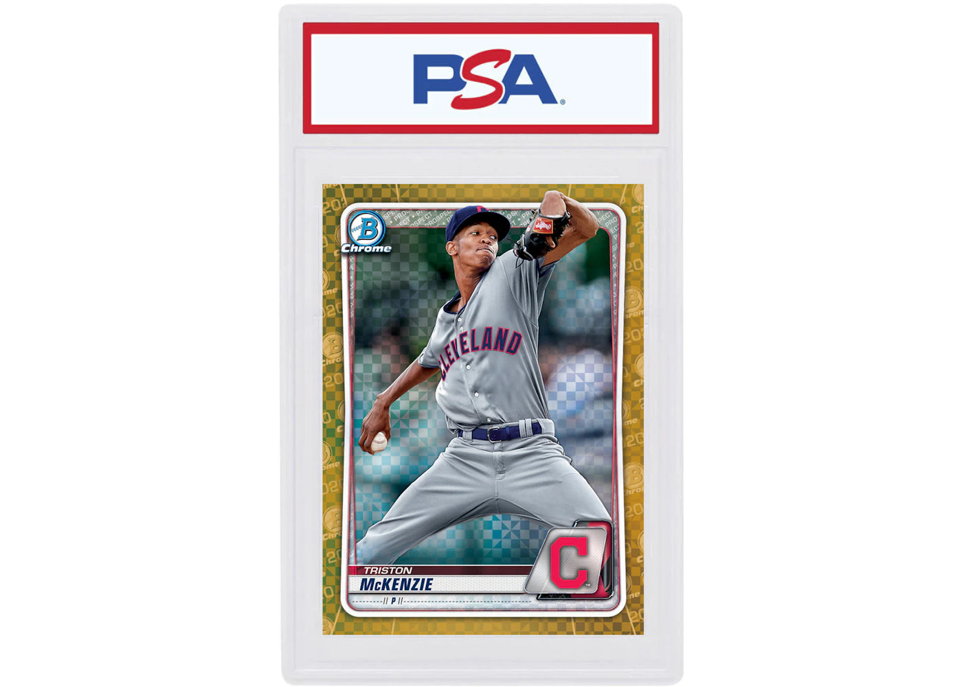 Triston Mckenzie 2020 Bowman Chrome X Gold X-Fractor /3 #BCP-189