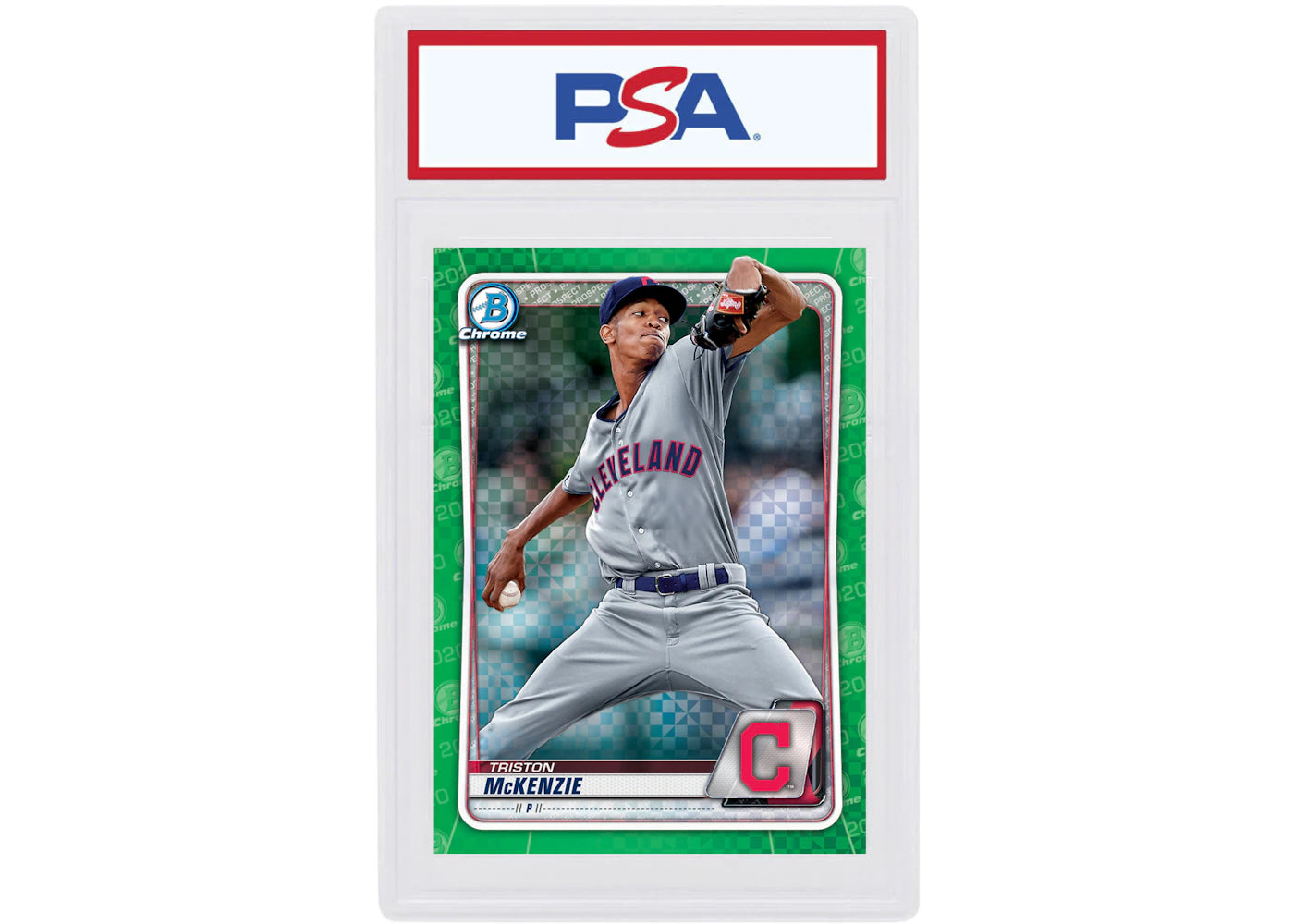 Triston Mckenzie 2020 Bowman Chrome X Green X-Fractor /31 #BCP-189 (PSA or BGS Graded)