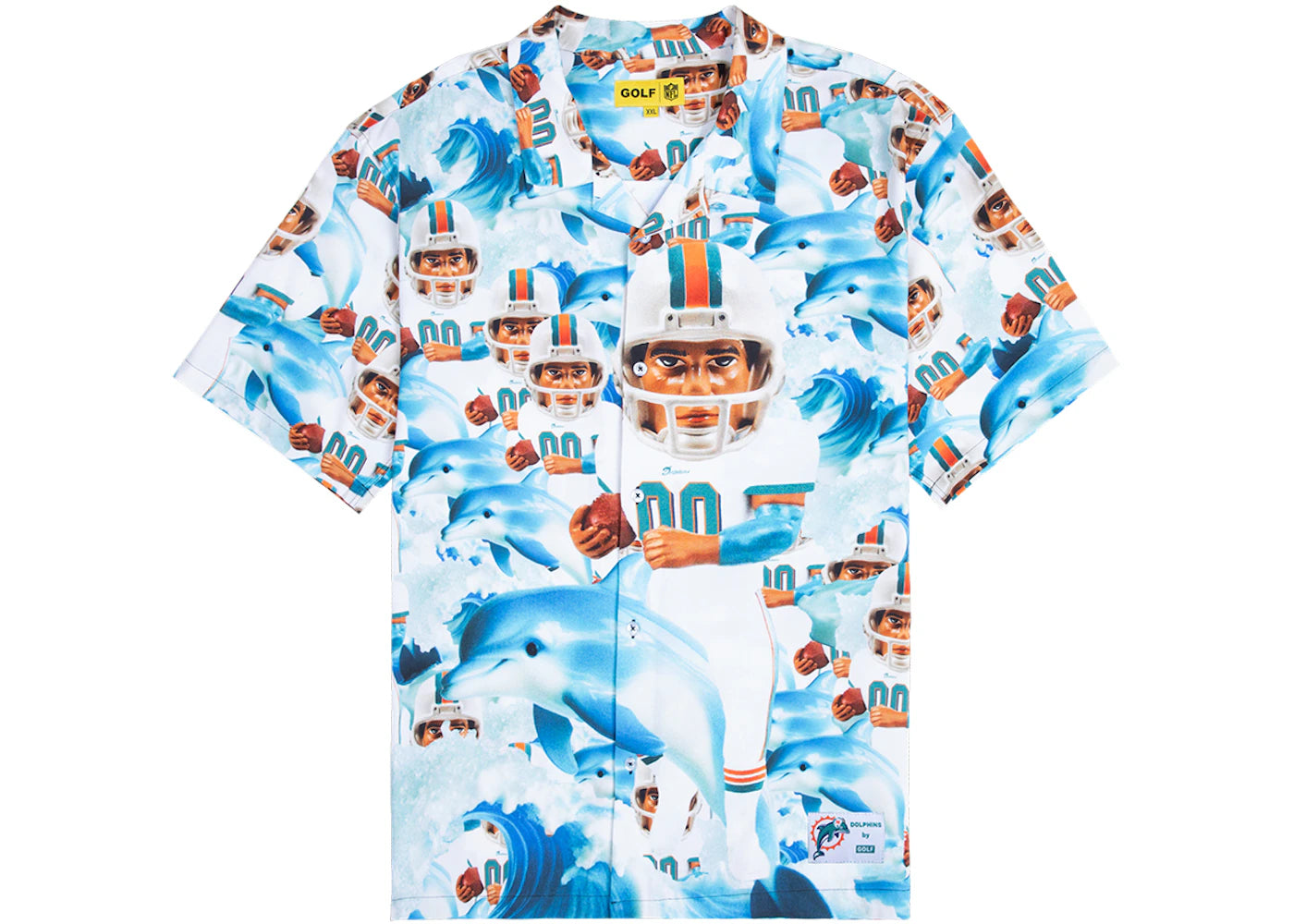 Tyler, The Creator Golf Wang x NFL Dolphins Mascot Rayon Button Up Shirt Multicolor