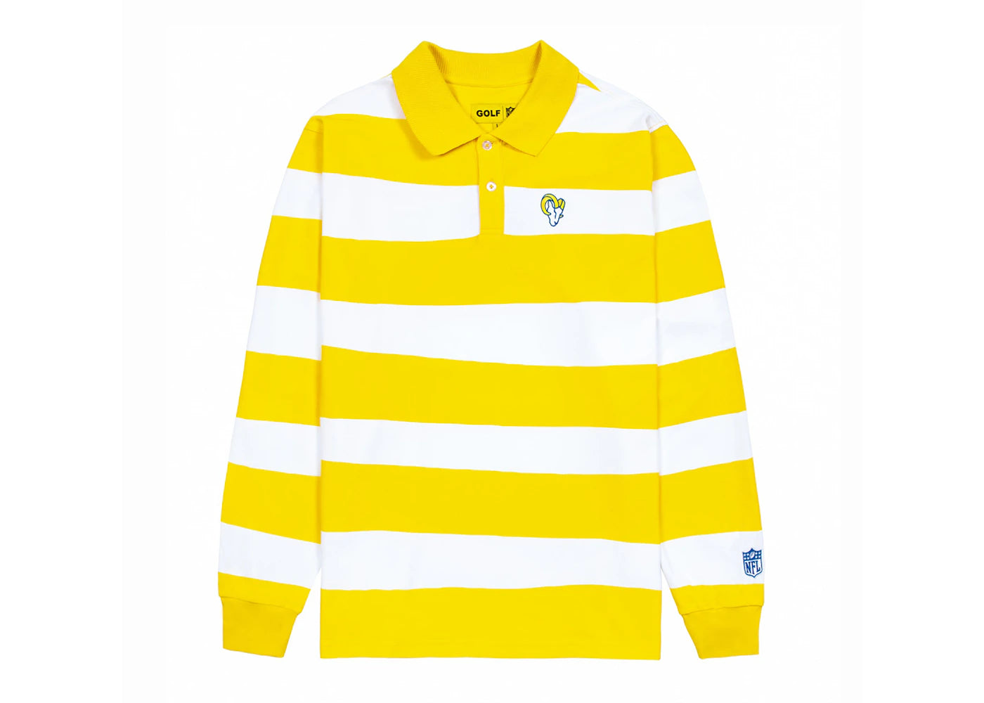 Tyler, The Creator Golf Wang x NFL Rams Long Sleeve Polo Yellow/White