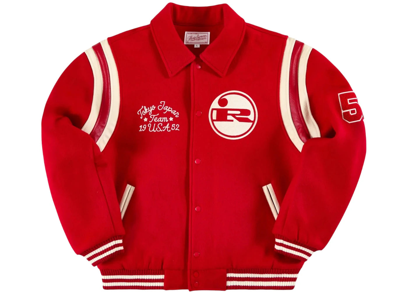 Golf Wang x Marty Supreme Rockwell Varsity Jacket Red