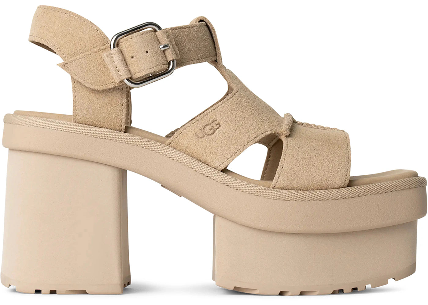 UGG New Heights Platform T-Strap Sandal Mustard Seed (Women's)